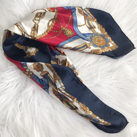 Satin square scarf - Picture 3 of 3